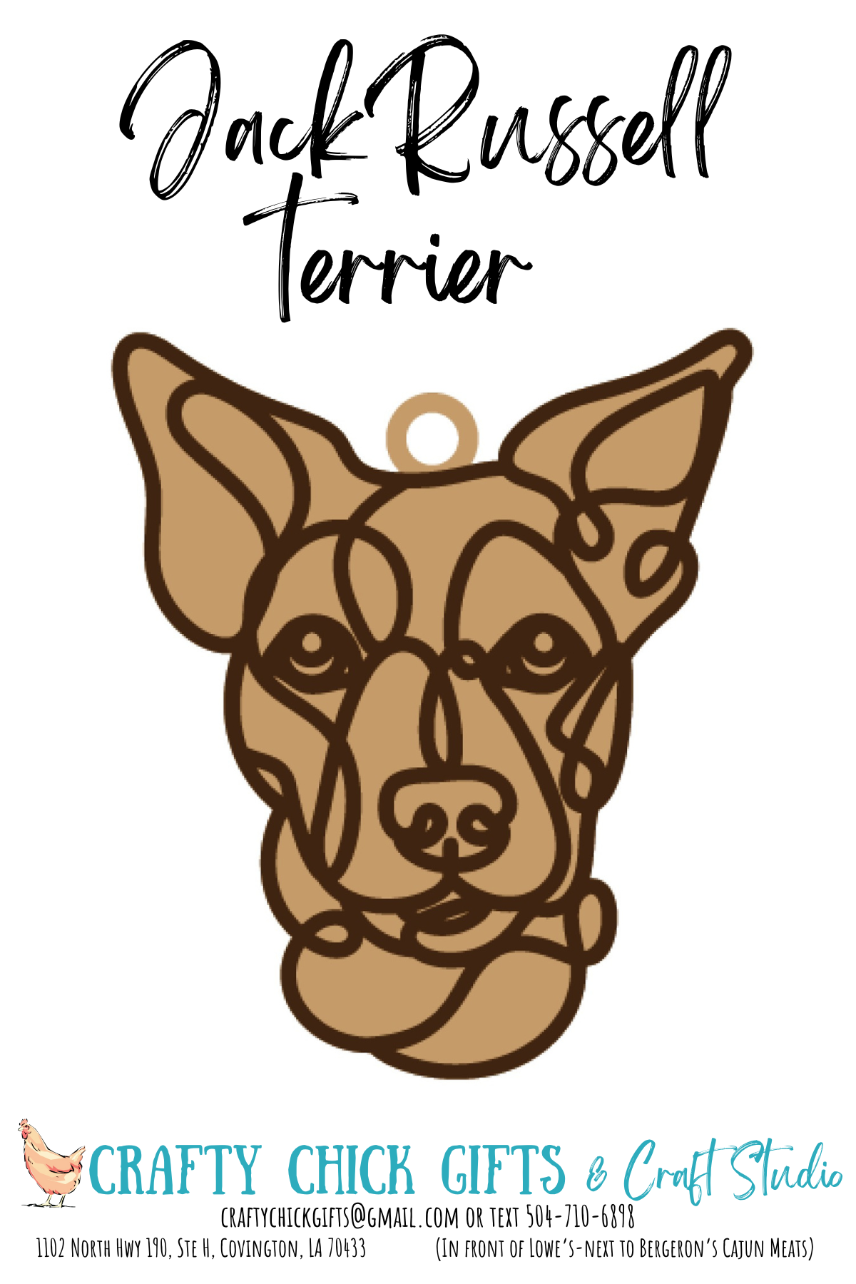 Dog Line Art Ornament-engraved bone