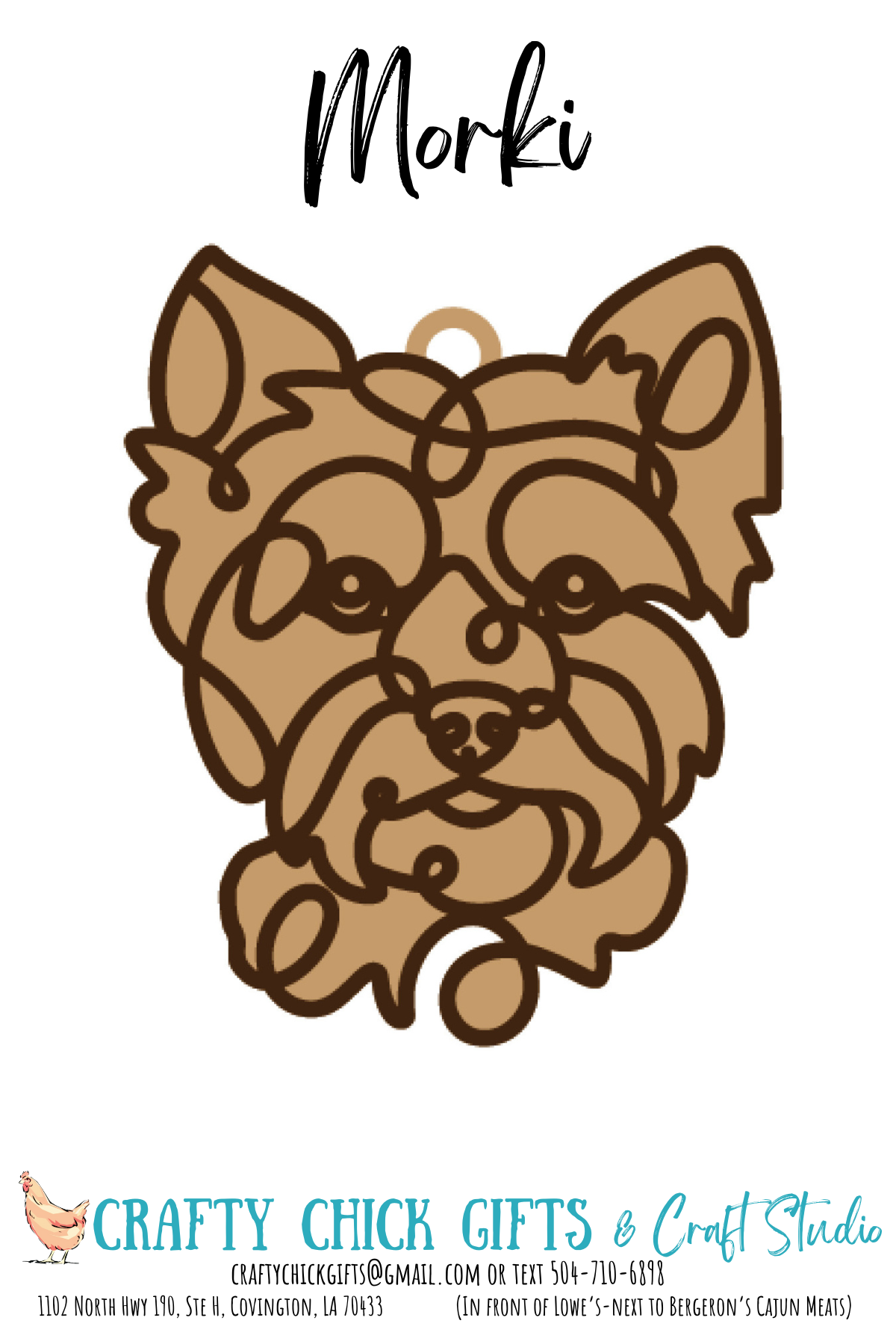 Dog Line Art Ornament-engraved bone