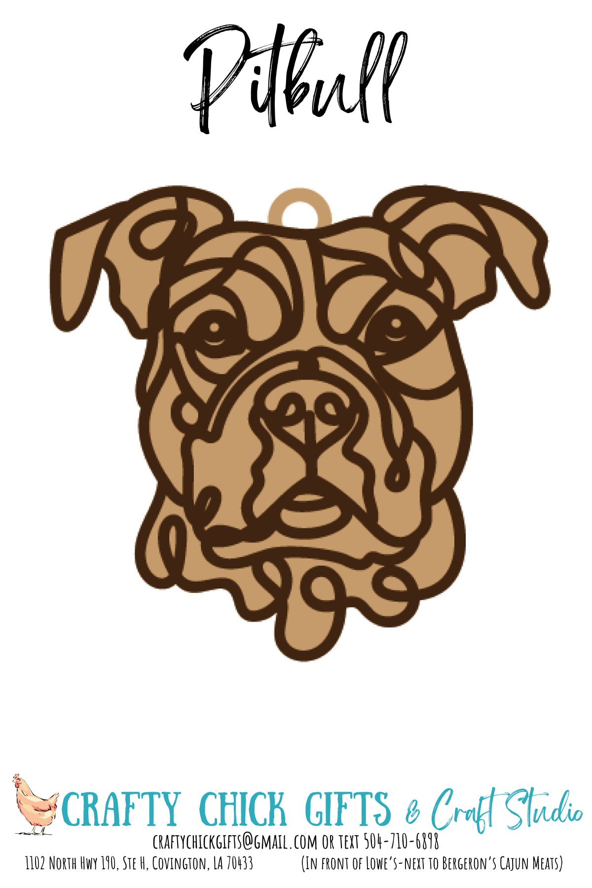 Dog Line Art Ornament-engraved bone