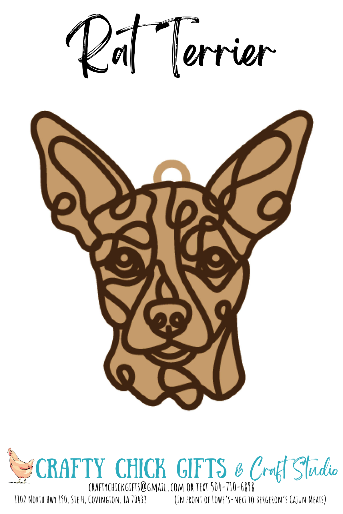 Dog Line Art Ornament-engraved bone