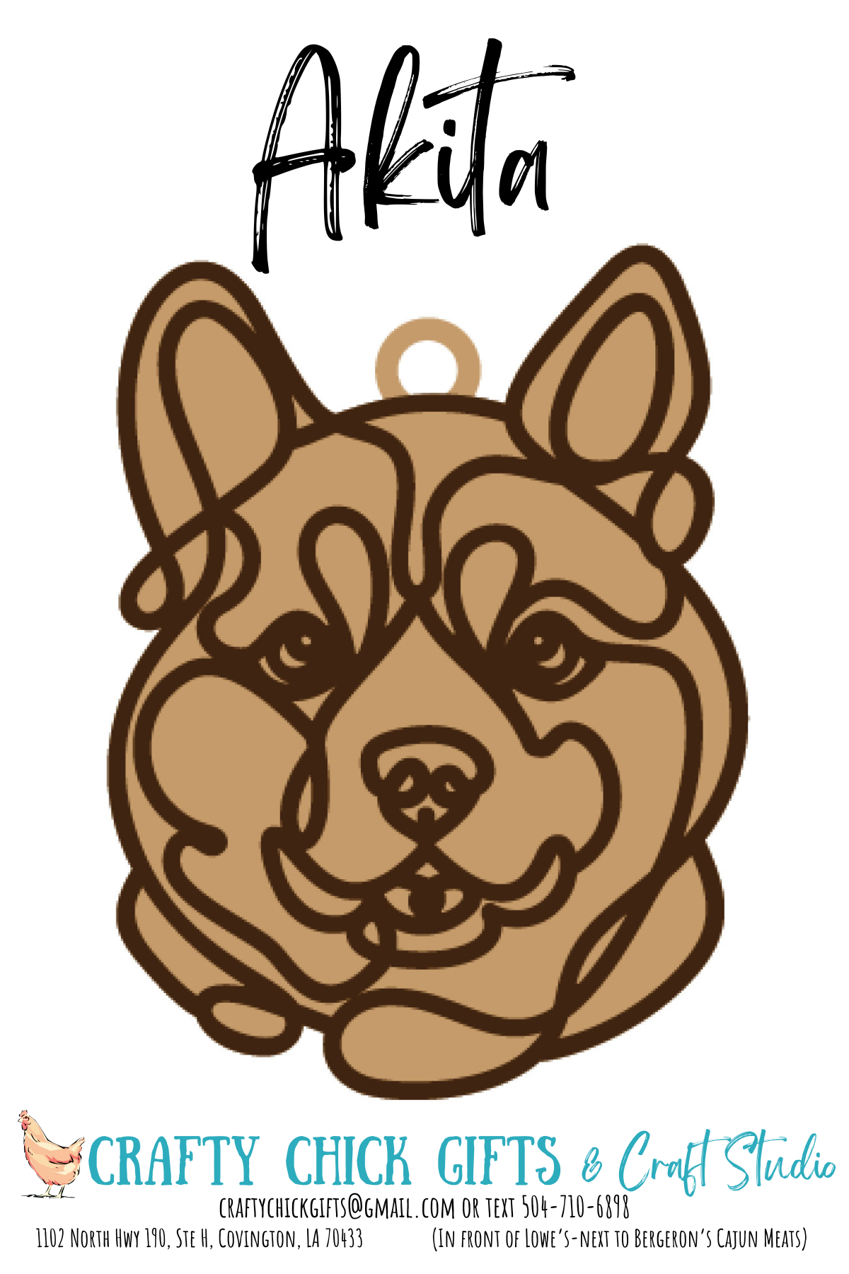 Dog Line Art Ornament-engraved bone