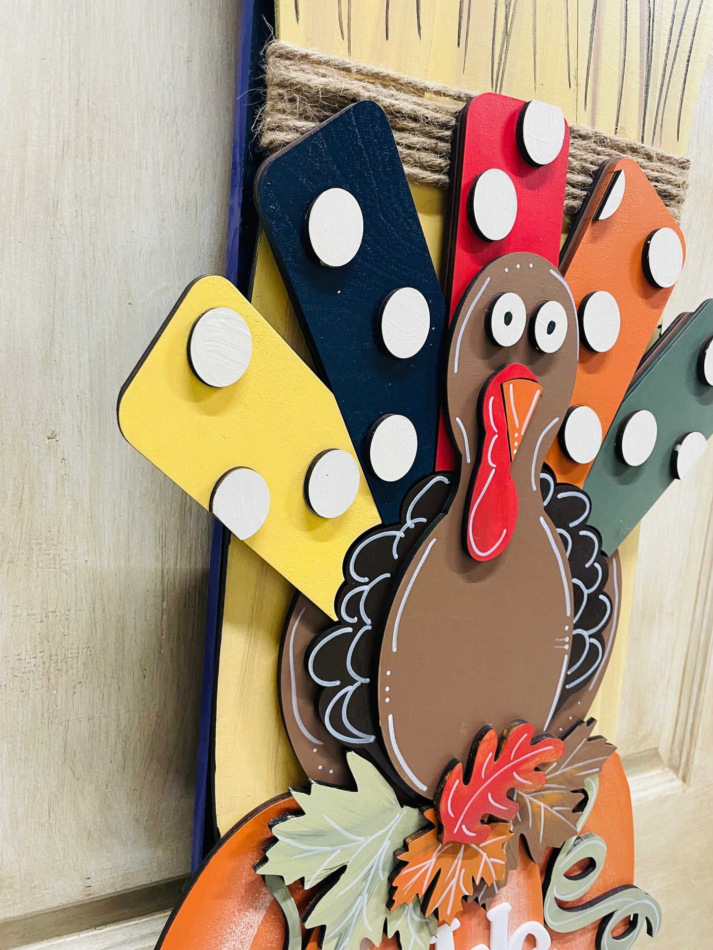3D gobble gobble turkey door hanger