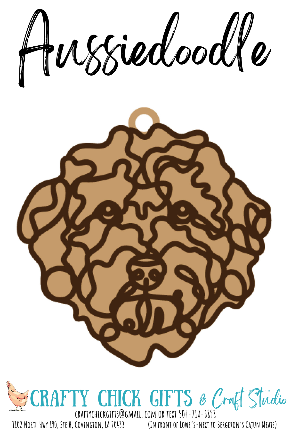 Dog Line Art Ornament-engraved bone