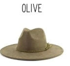 Wide Brim Vegan Suede Hat -lasered