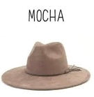 Wide Brim Vegan Suede Hat -lasered