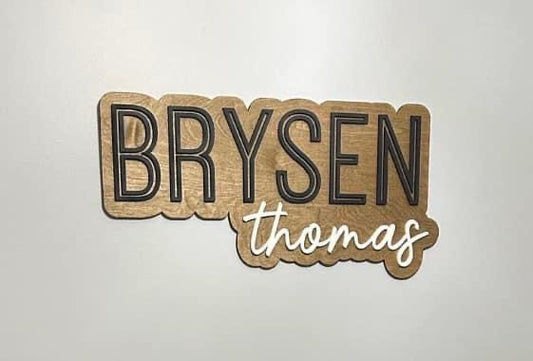 3D Nursery name w/backboard wall sign