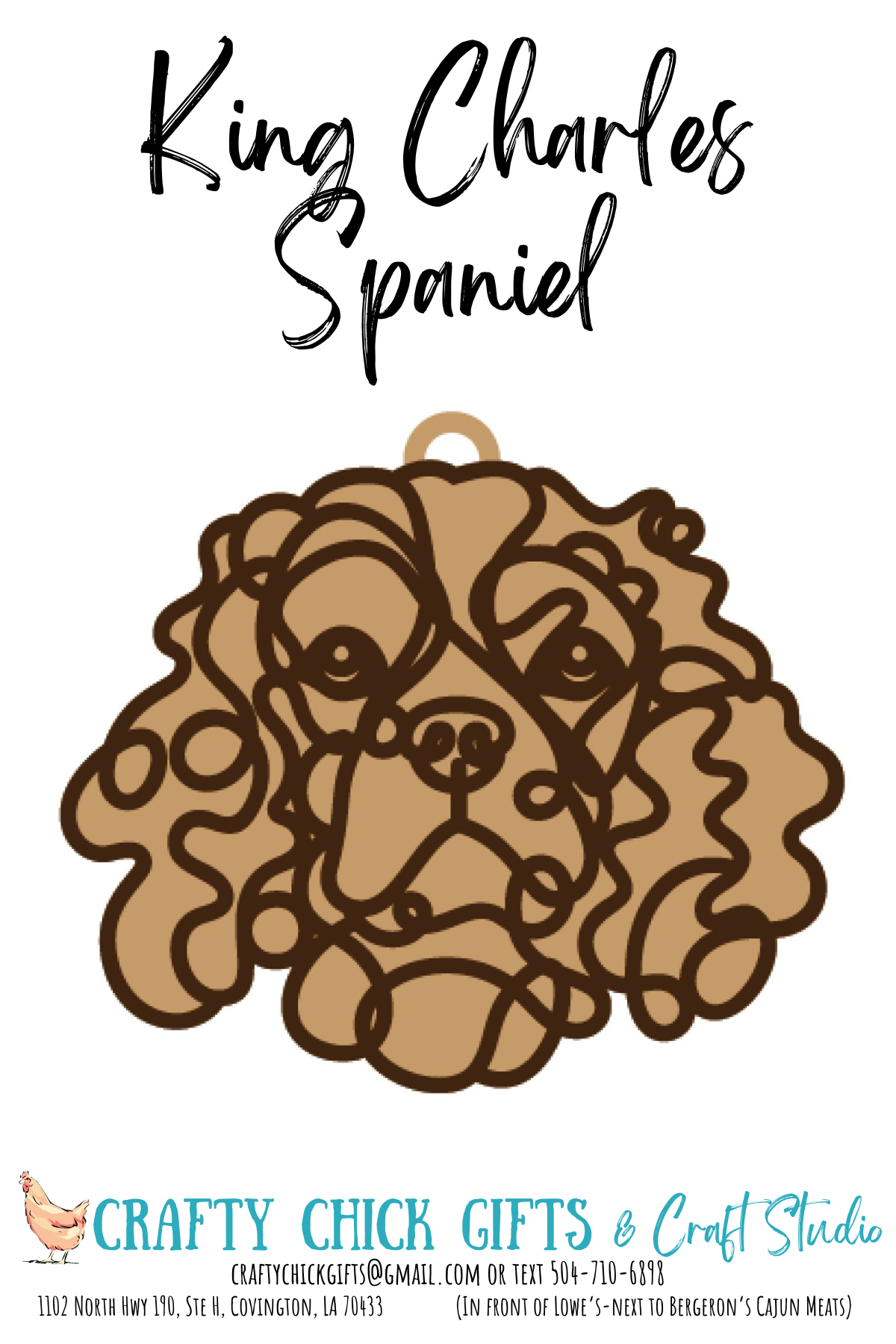 Dog Line Art Ornament-engraved bone