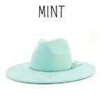 Wide Brim Vegan Suede Hat -lasered
