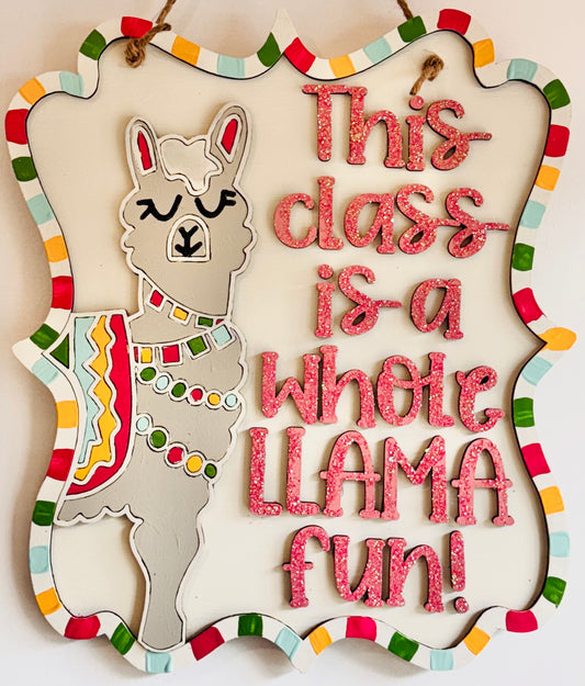 3D Llama Fun Door hanger
