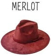 Wide Brim Vegan Suede Hat -lasered