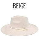Wide Brim Vegan Suede Hat -lasered
