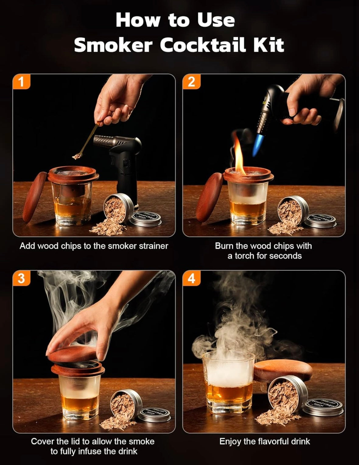 Custom Engraved Whiskey Smoker Kit