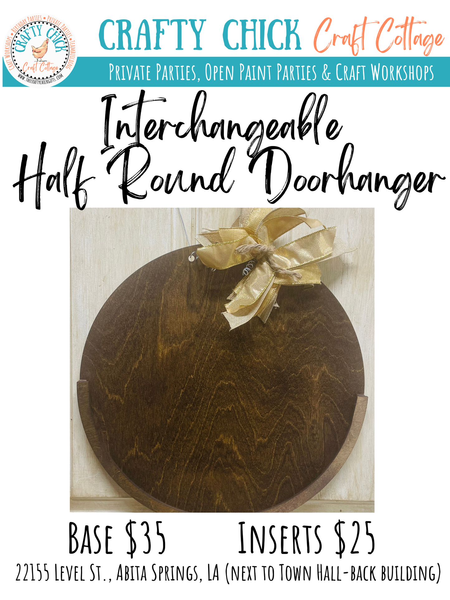 3D Interchangeable Half Round door hanger/inserts