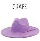 Wide Brim Vegan Suede Hat -lasered