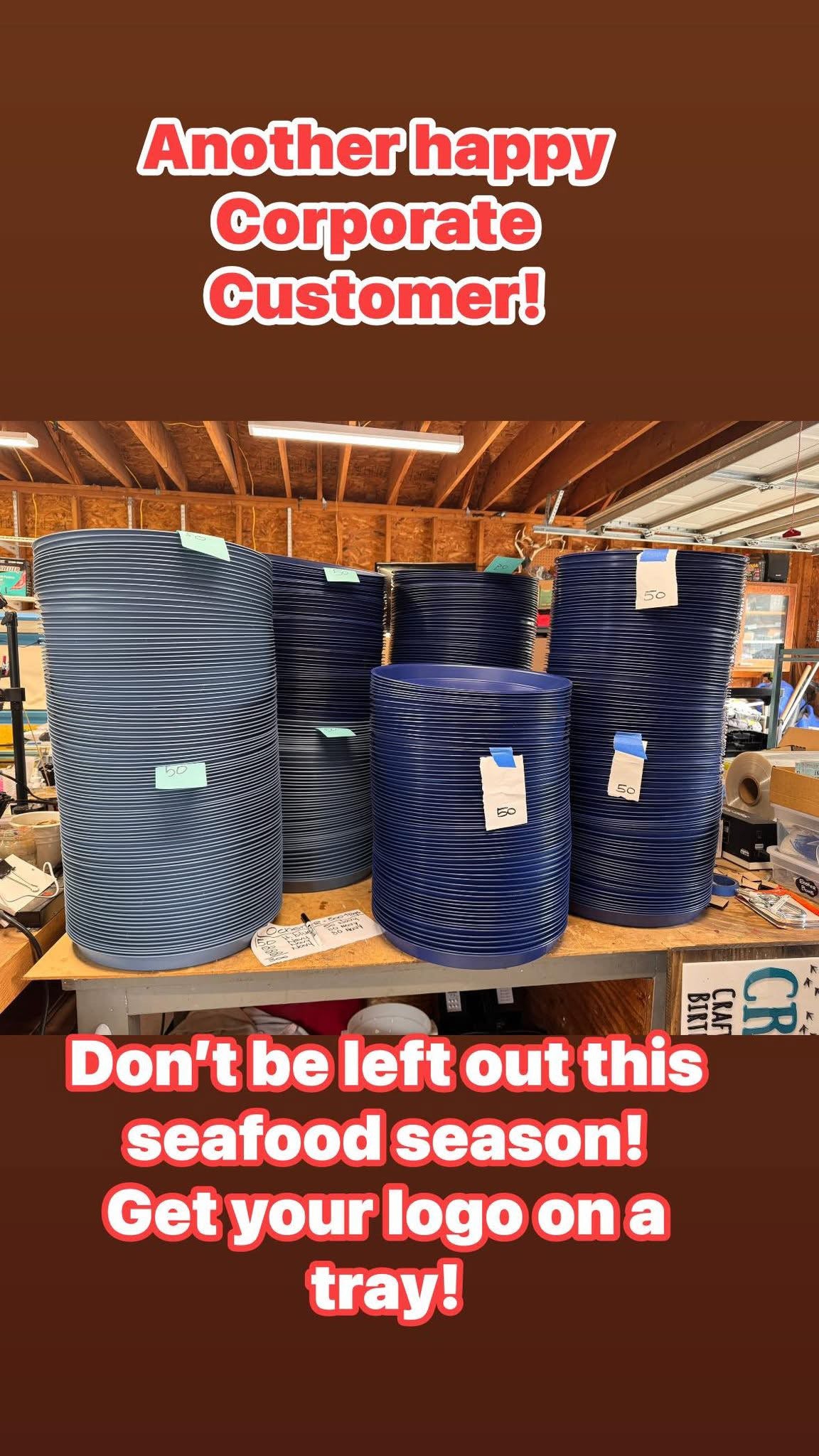 Custom engraved LOGO/NAME - Engraved Seafood/BBQ/Cookout Trays