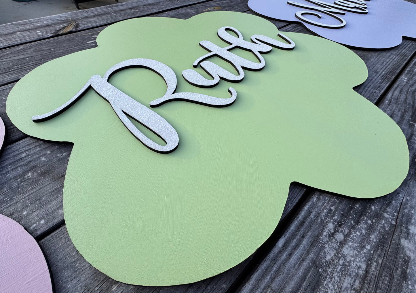3D Flower w/name wall sign