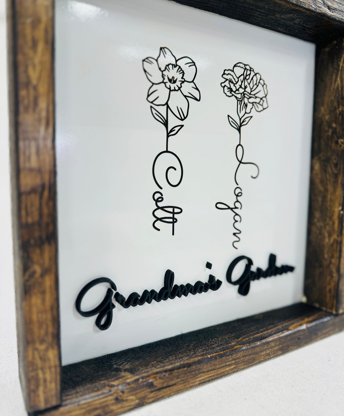 Grandmas garden birth flowers sign