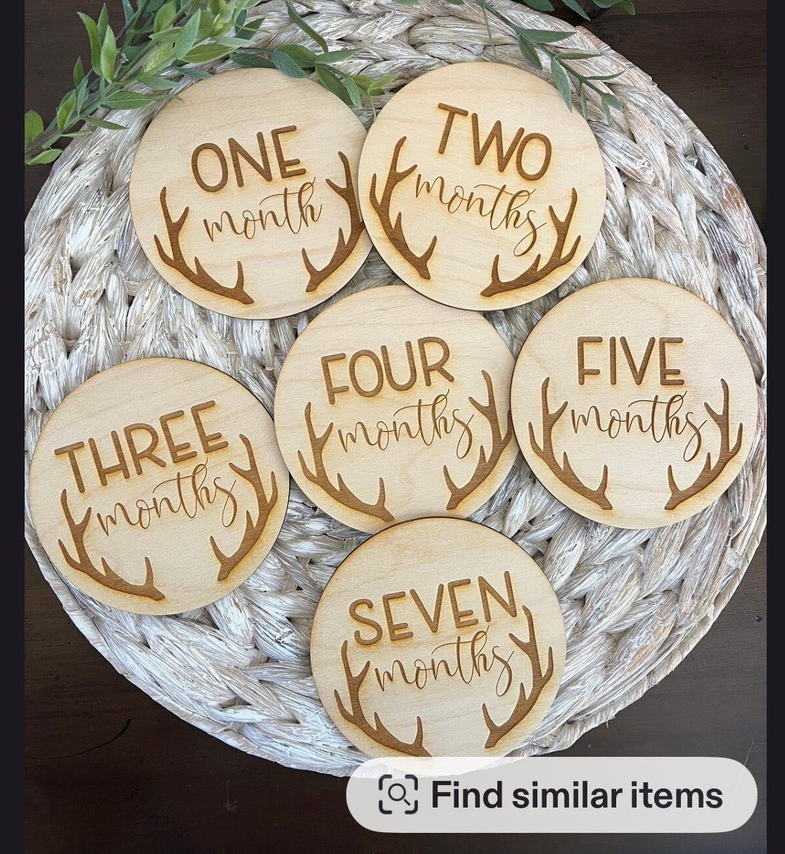 3D Baby deer round milestone discs