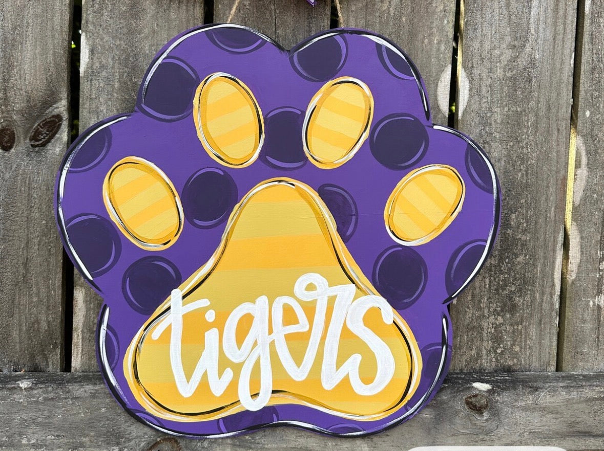 3D LSU PAW Door Hanger