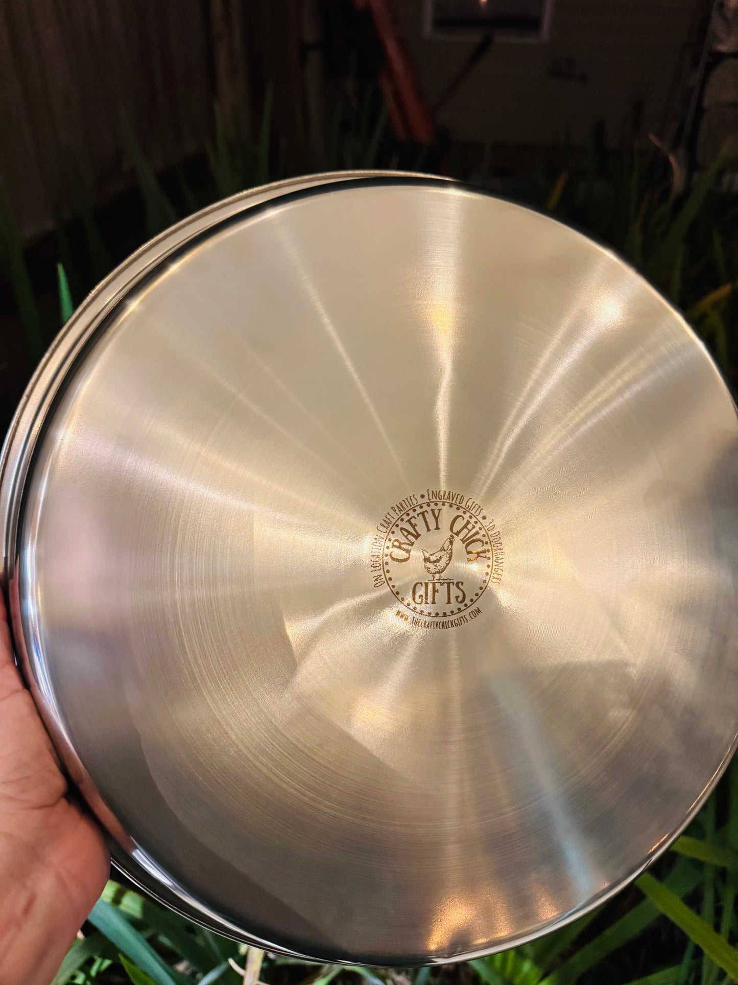 Engraved metal cook out tray (seafood, bbq, etc)