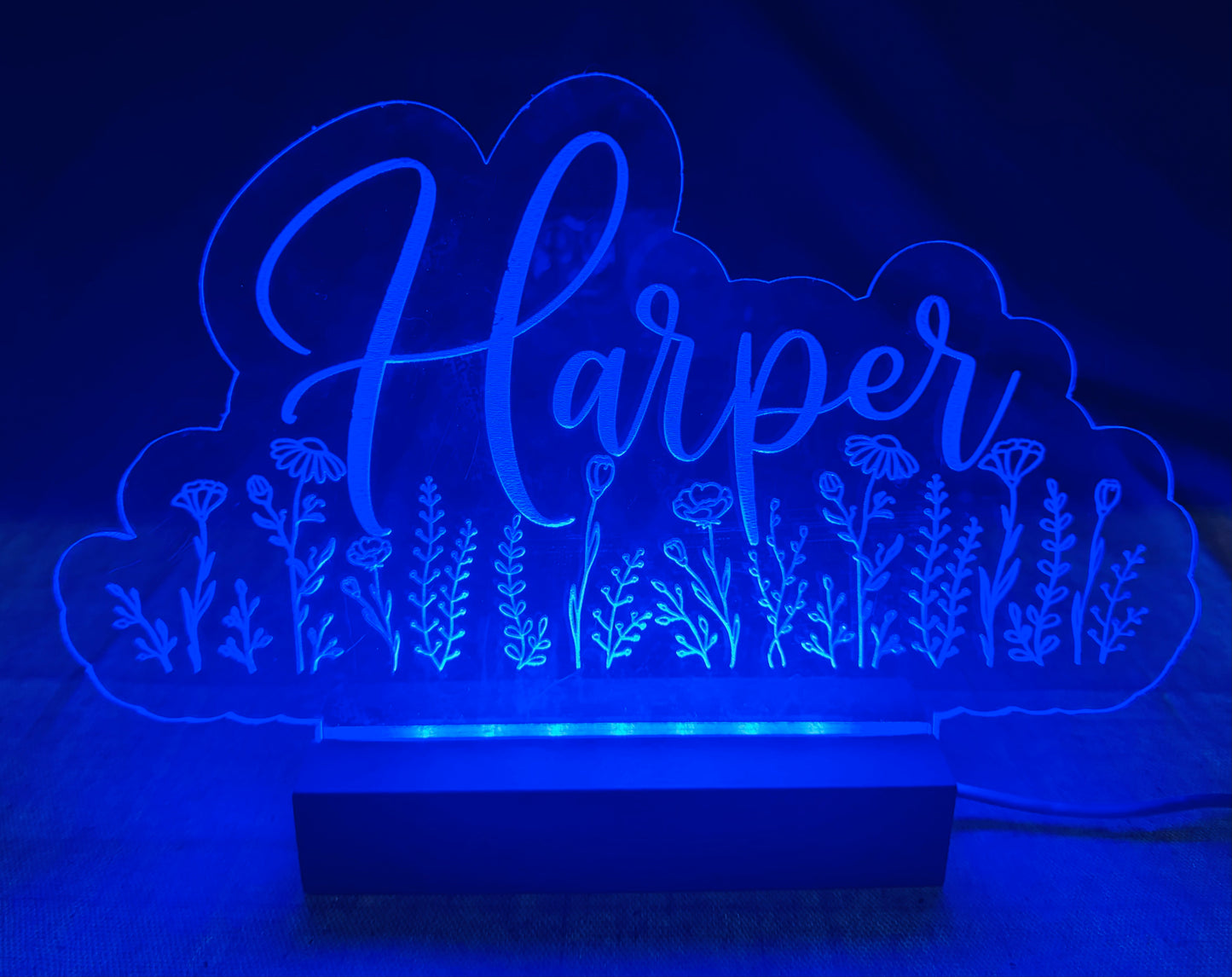 LED & Acrylic nightlight with wood base