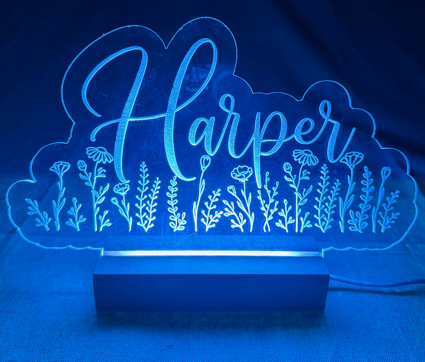 LED & Acrylic nightlight with wood base
