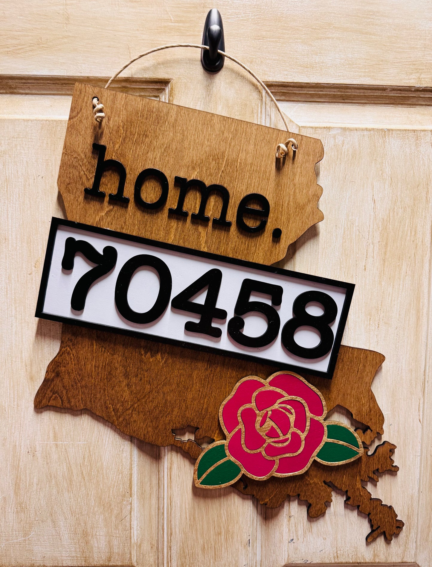 3D Slidell, LA camellia door hanger