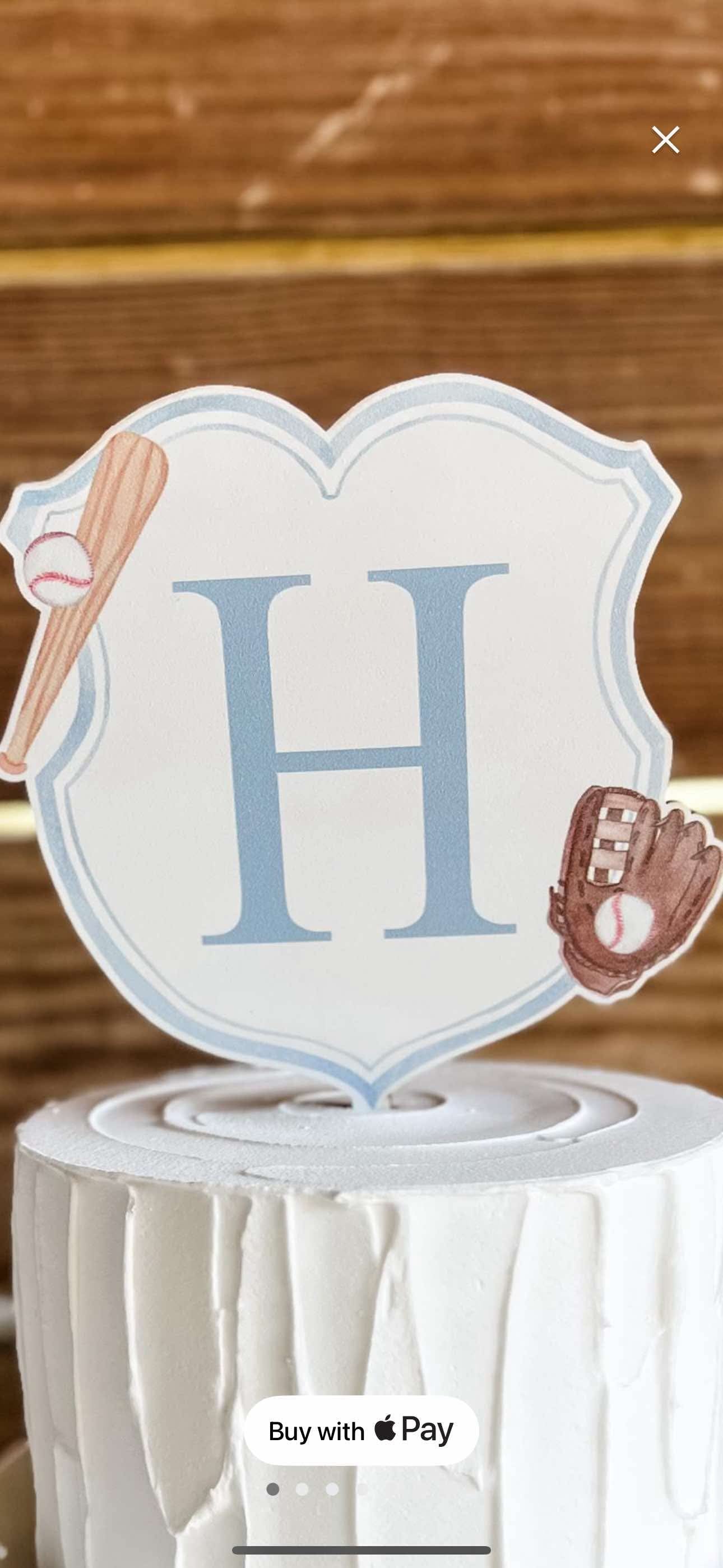 Wood/painted baseball cake toppers