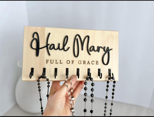 Rosary holder with hooks
