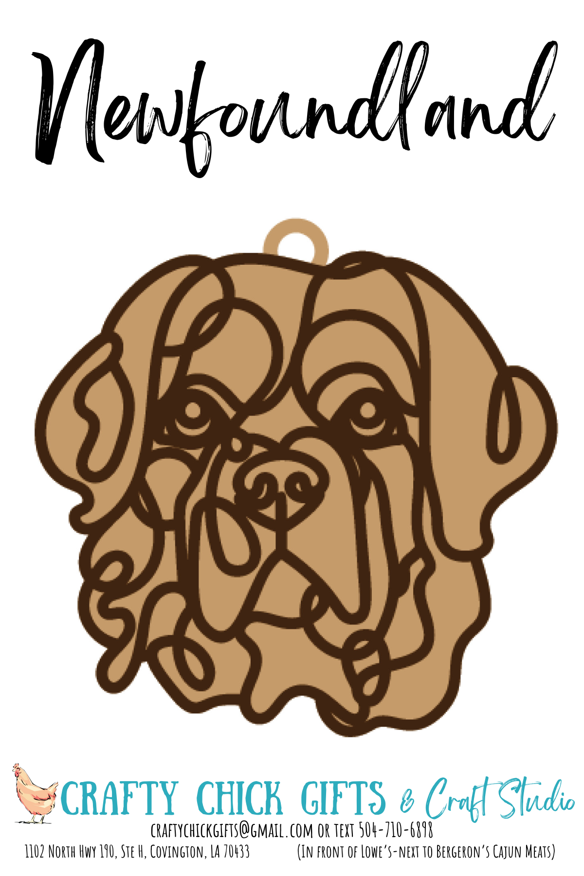 Dog Line Art Ornament-engraved bone
