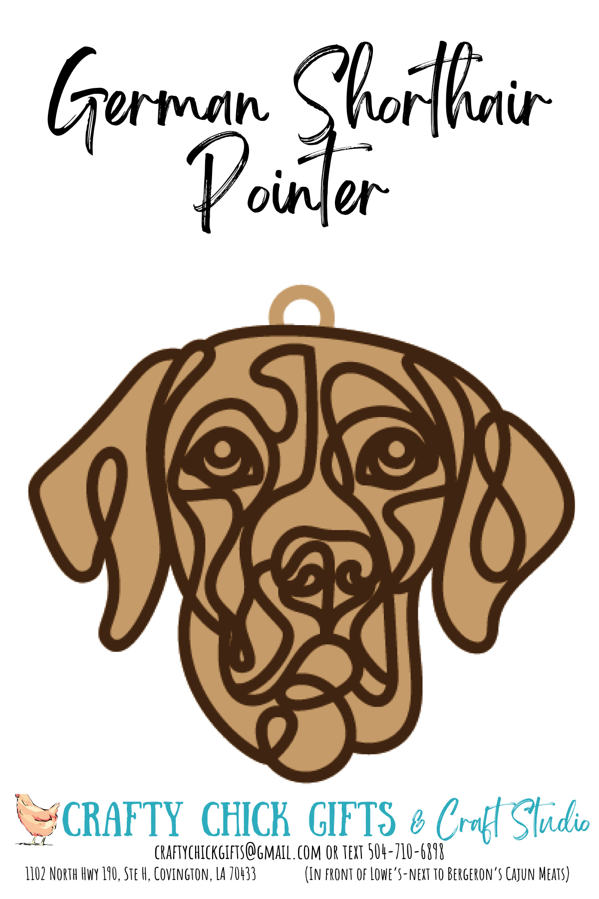 Dog Line Art Ornament-engraved bone