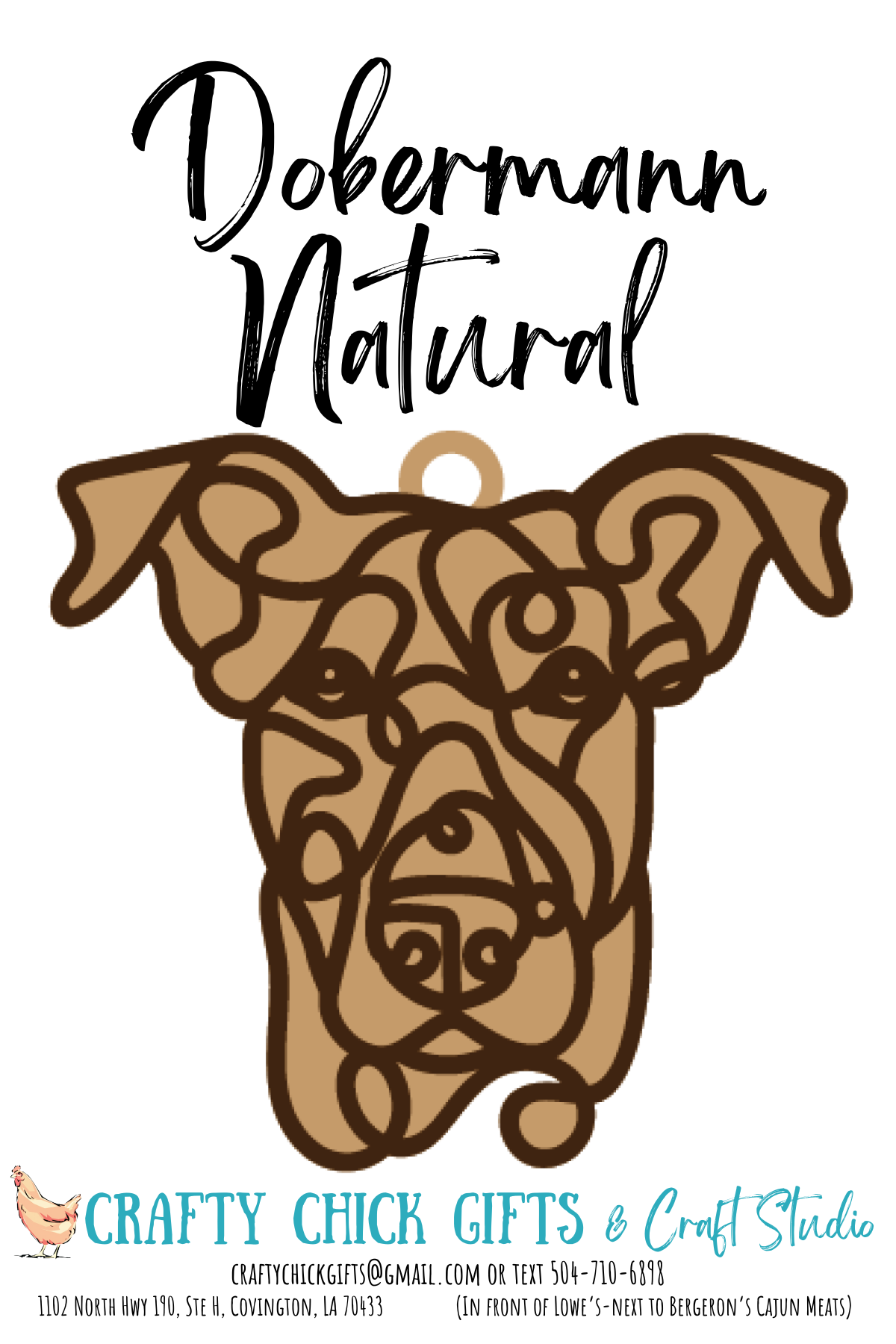 Dog Line Art Ornament-engraved bone