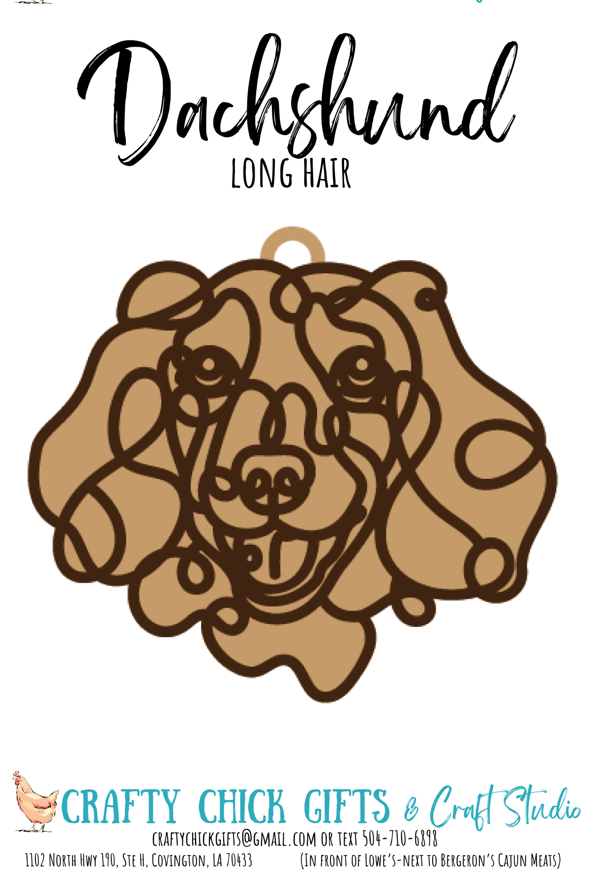 Dog Line Art Ornament-engraved bone