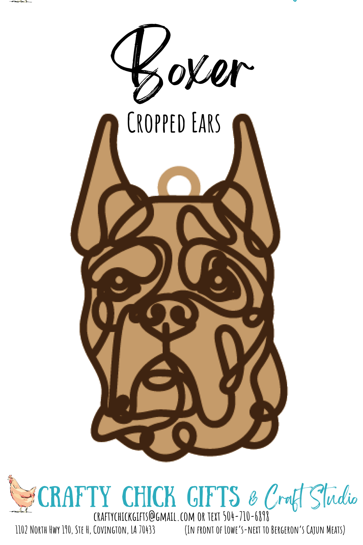 Dog Line Art Ornament-engraved bone