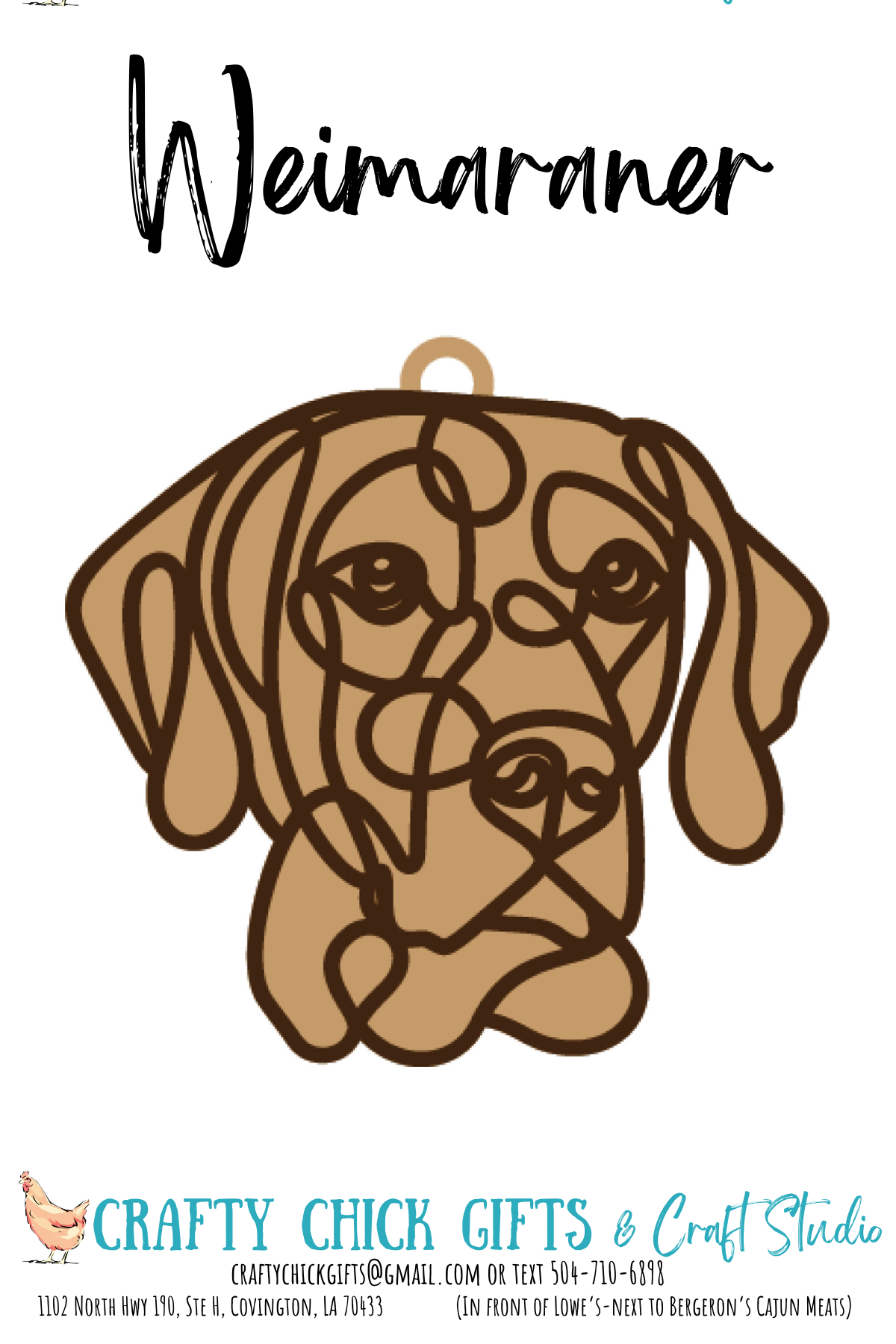 Dog Line Art Ornament-engraved bone