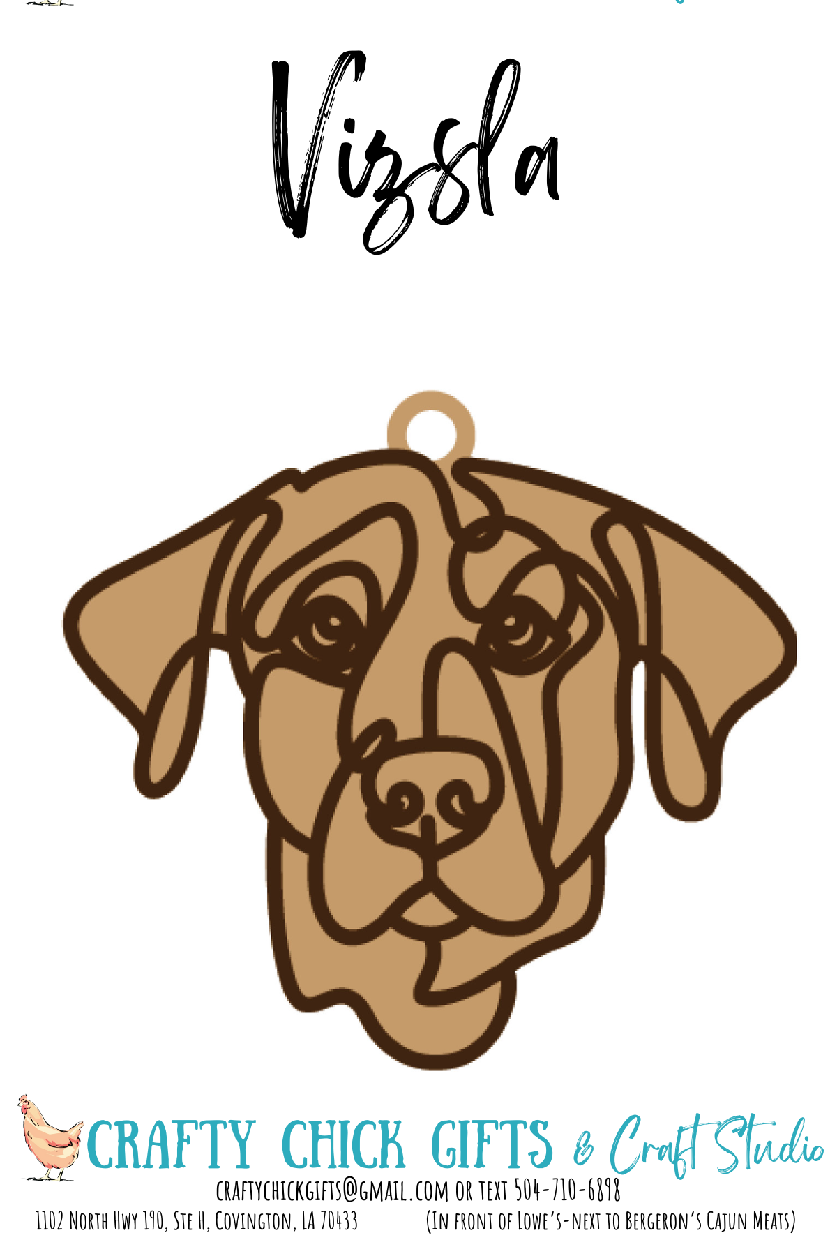 Dog Line Art Ornament-engraved bone