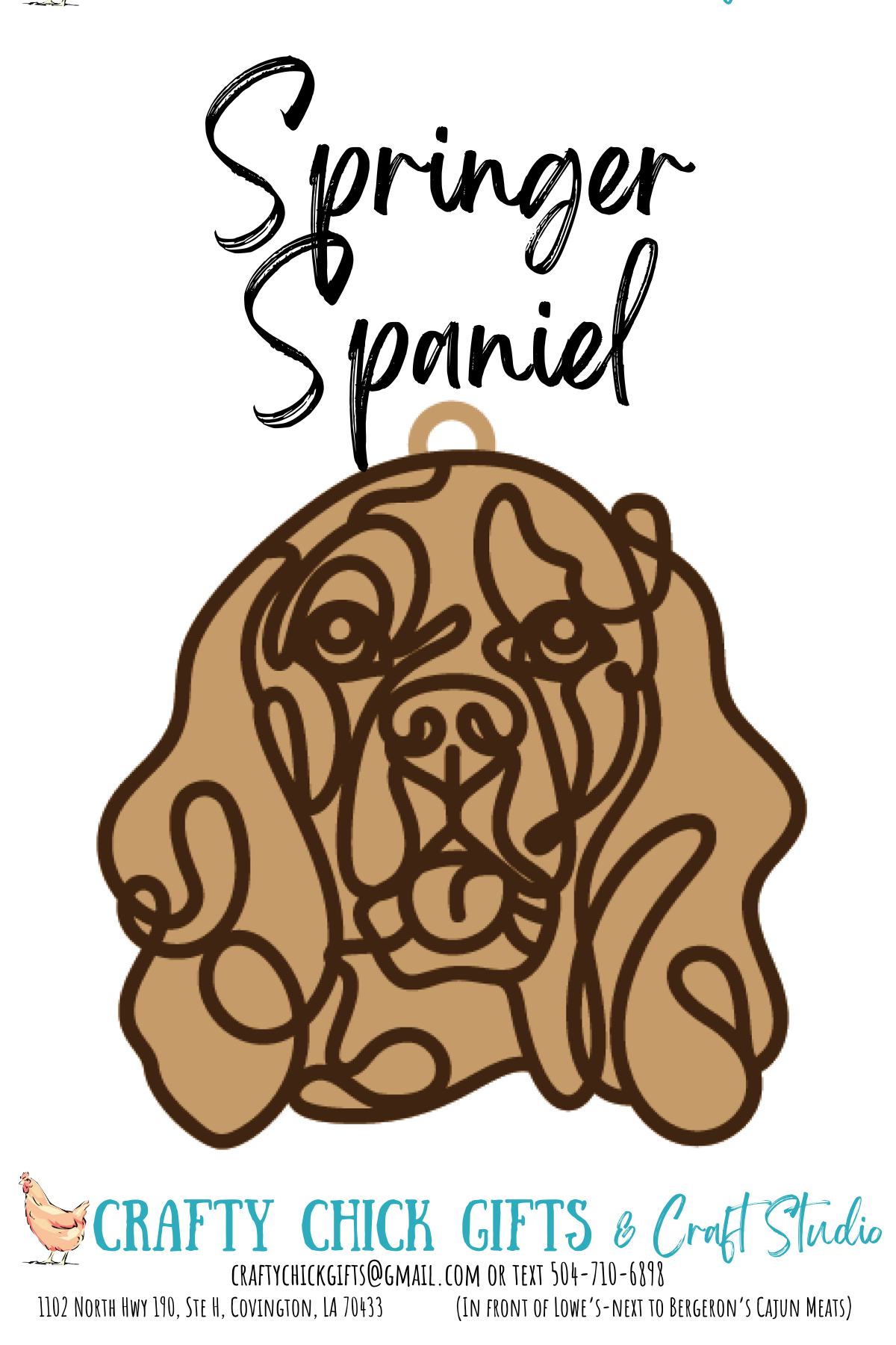 Dog Line Art Ornament-engraved bone