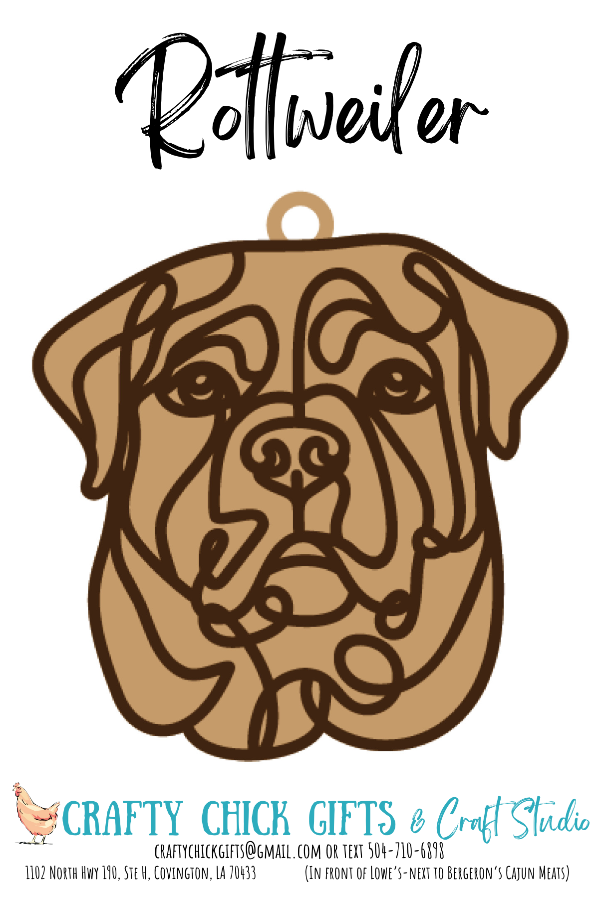 Dog Line Art Ornament-engraved bone