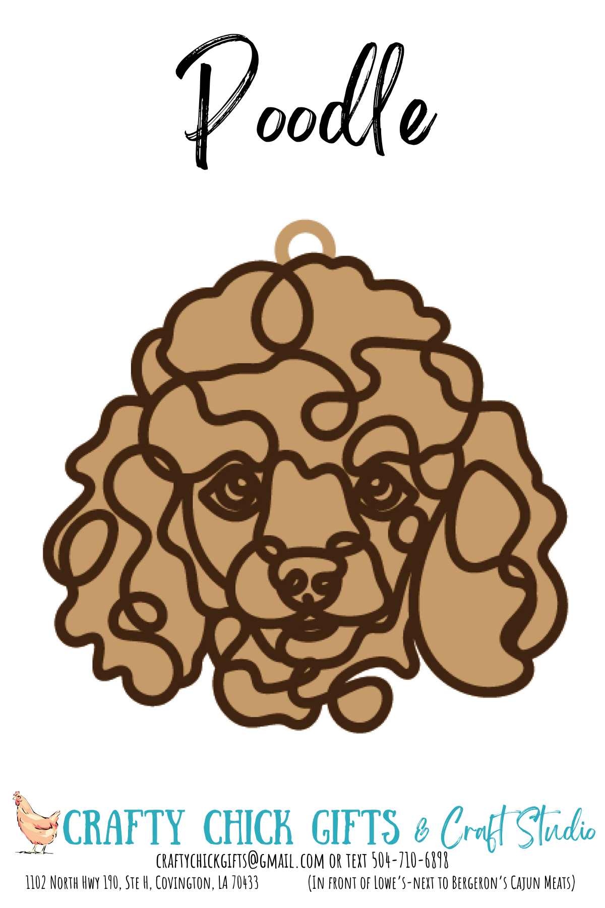 Dog Line Art Ornament-engraved bone