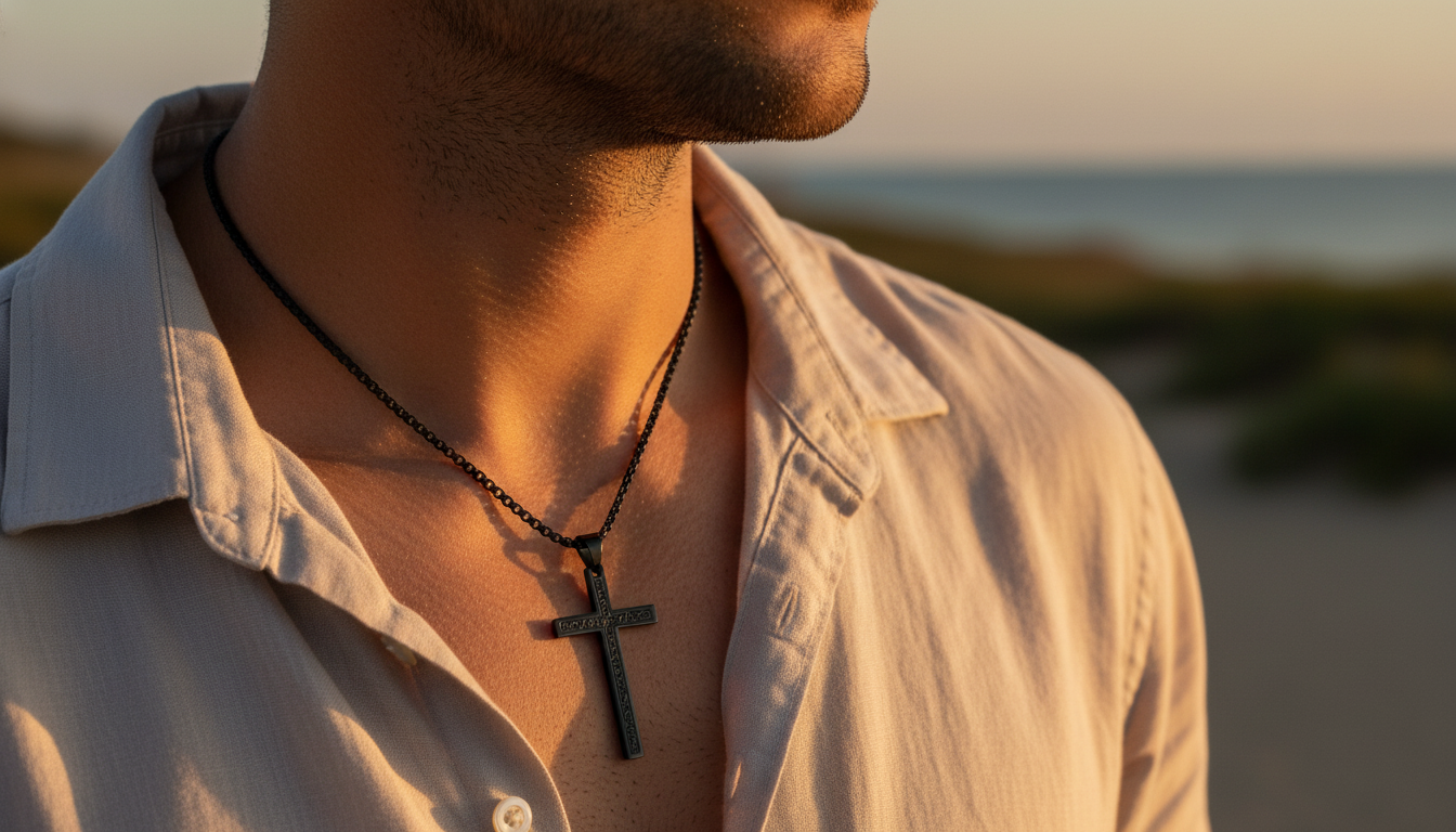 Men’s Cross & Chain - Engraved
