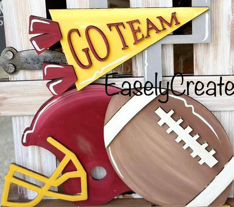 3D Football/pennant flag/helmet door hanger 22”