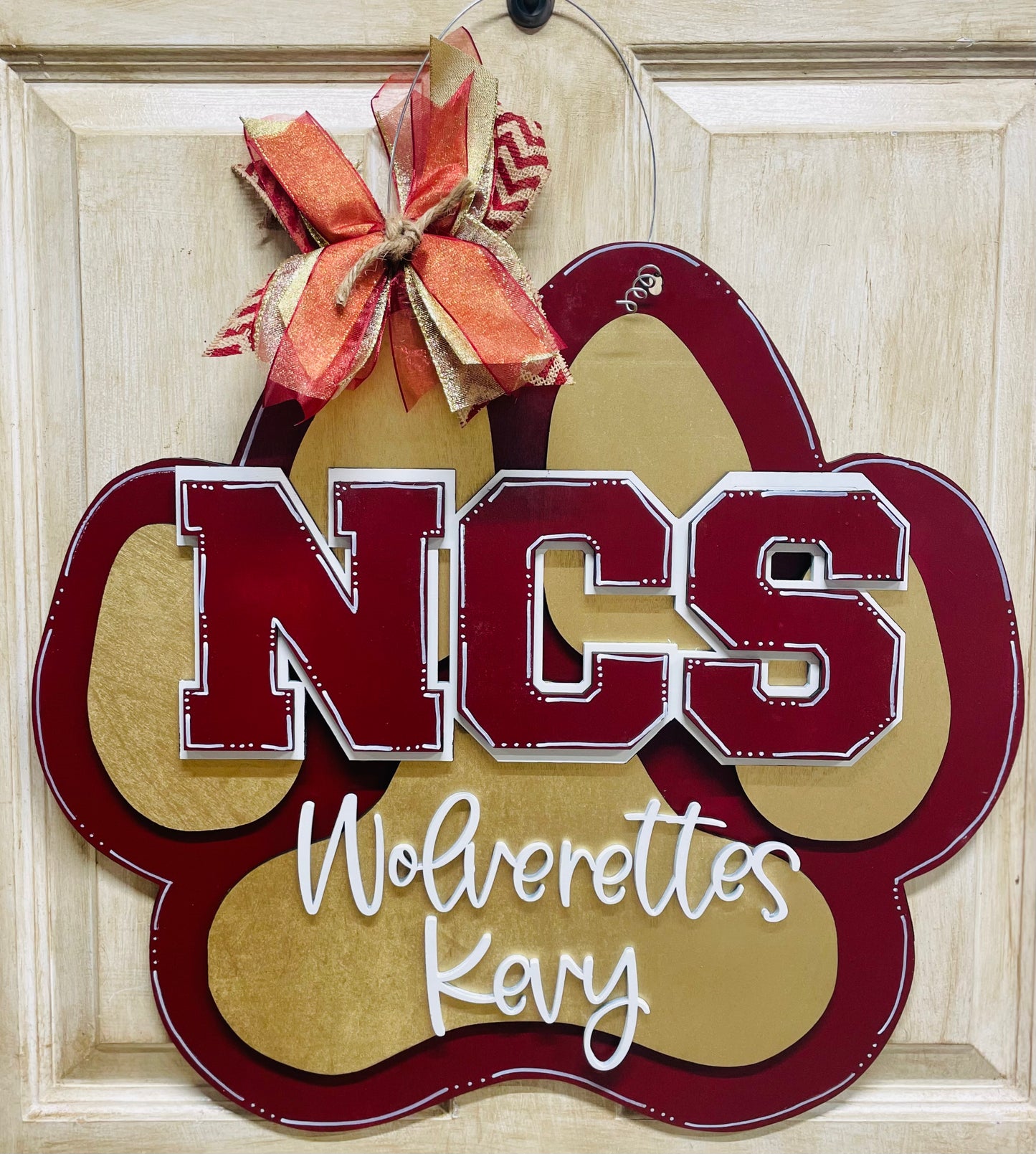 3D Northlake Christian School PAW Door sign