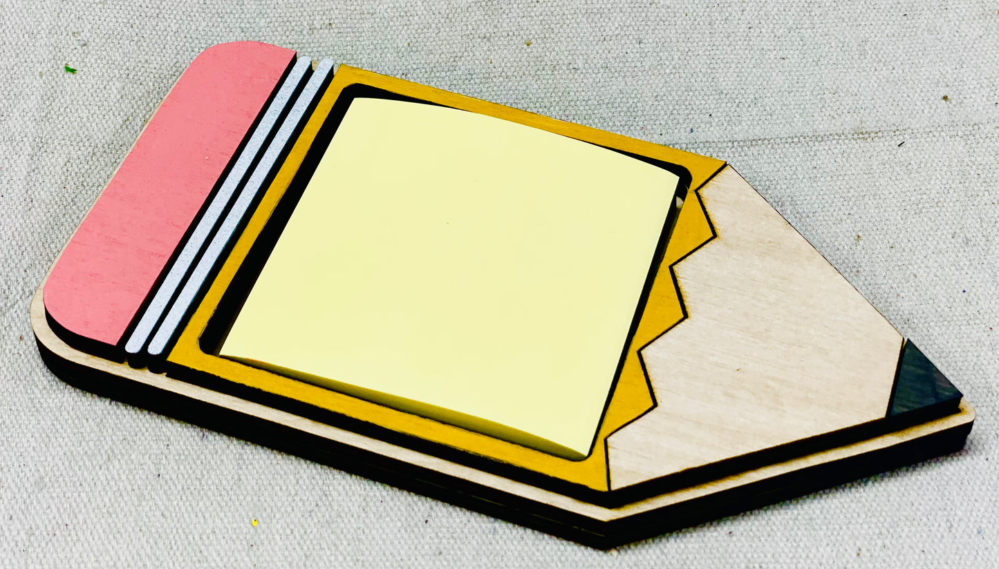 Teacher post it pad gift - full pencil
