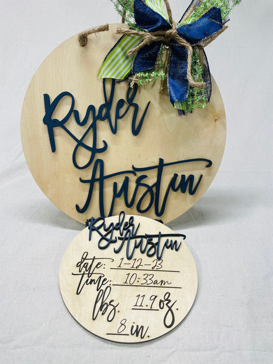 3D nursery/hospital birth stats disc