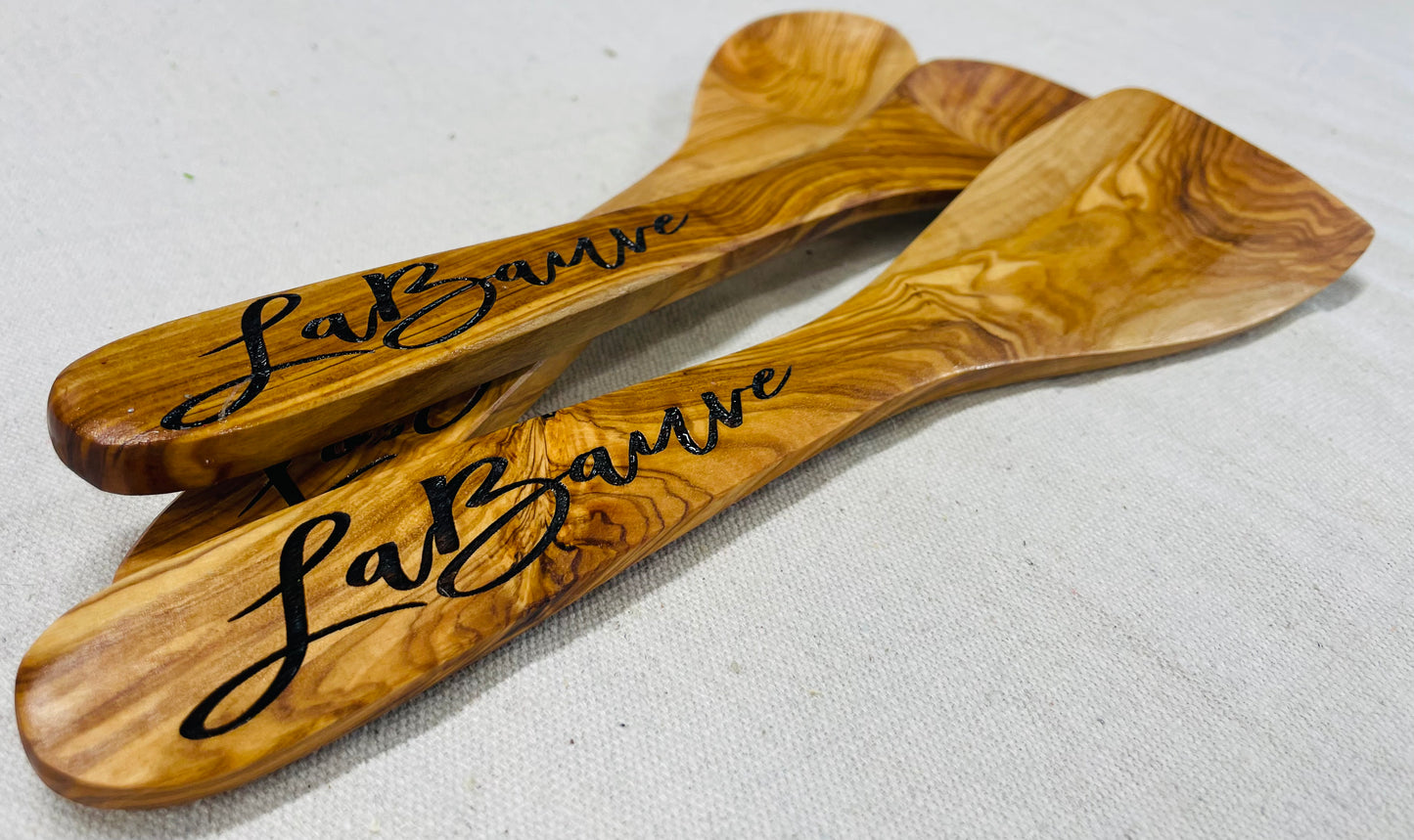 Olive Wood 3 piece utensils-engraved