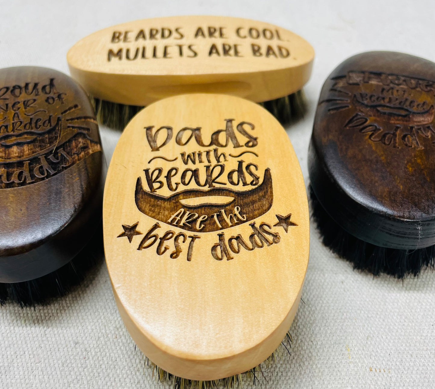 Engraved men’s beard brush