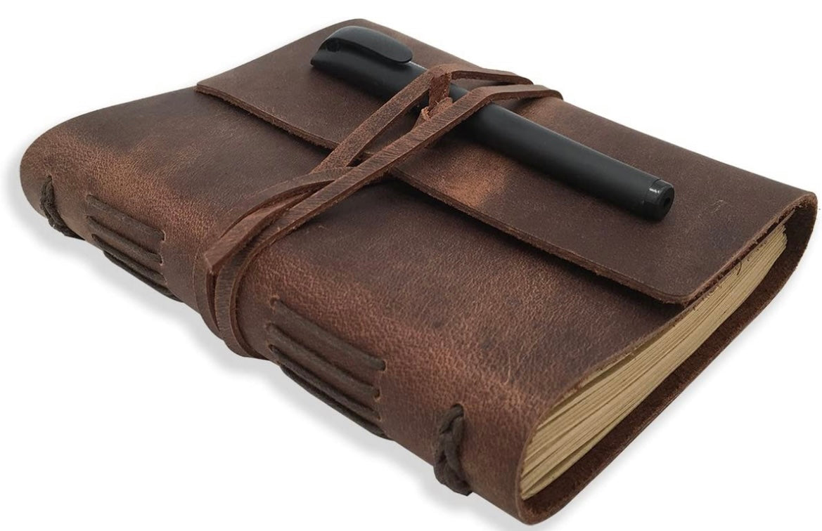 Engraved leather journal