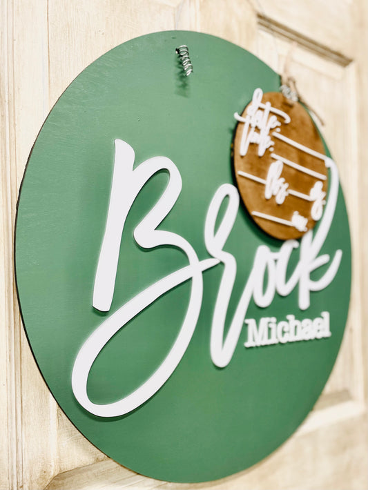 3D nursery sign, name in acrylic and also has detachable birth sign