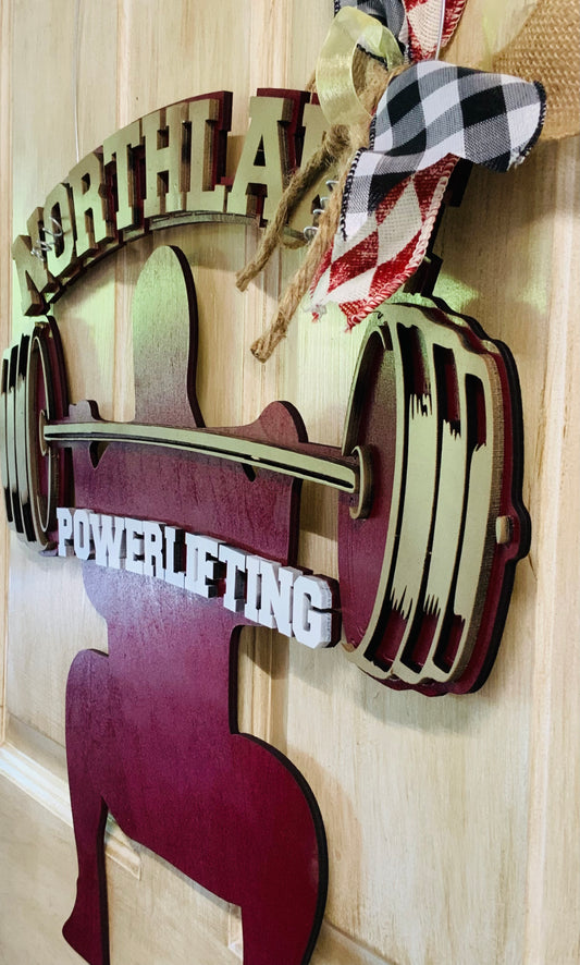3D Northlake Christian School POWERLIFTING DOOR SIGN