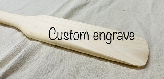 Custom Engraved wood cooking paddle